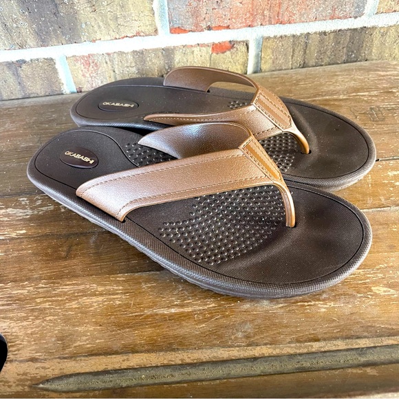Okabashi Men's Mariner Black Flip Flops Beach Slip‎ On Size XL 10.5-11.5 sb4 - Picture 1 of 8